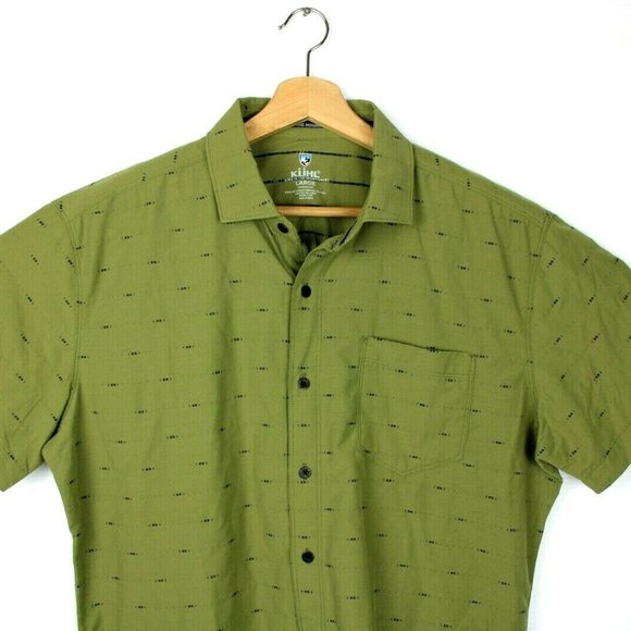 Kuhl Mens Size Large Green Brown Nylon Shirt - Picture 5 of 5